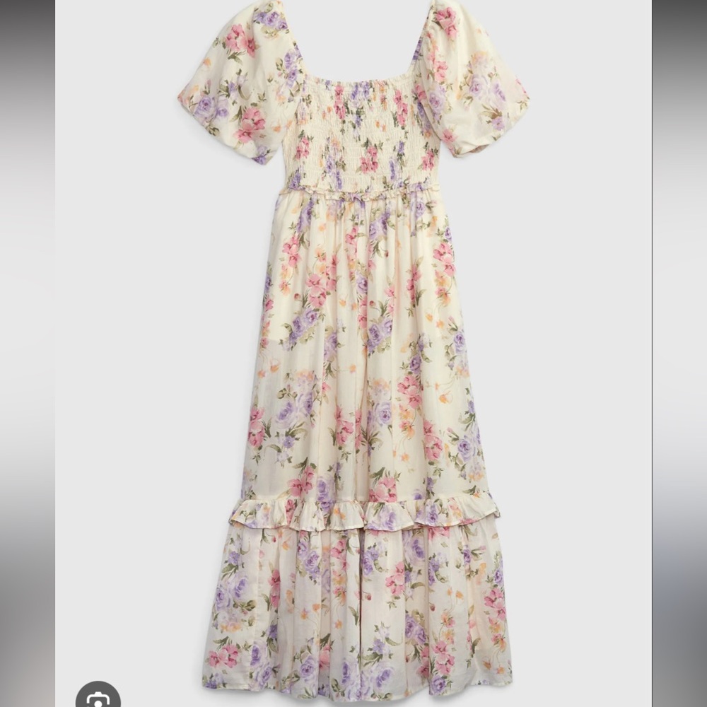 GAP x LoveShackFancy puff sleeve floral maxi dress withpockets and ruched bodice - Picture 3 of 6